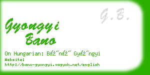 gyongyi bano business card